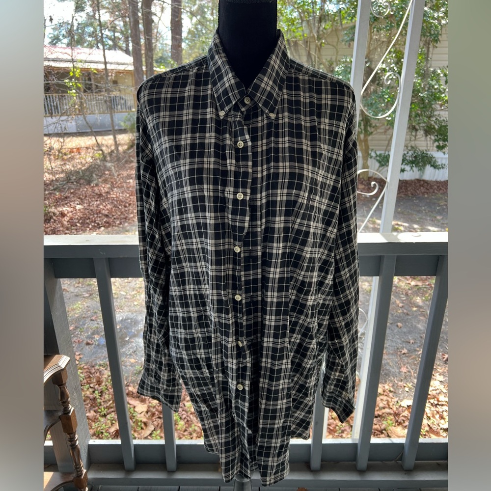 Ralph Lauren Black Plaid Dress Shirt